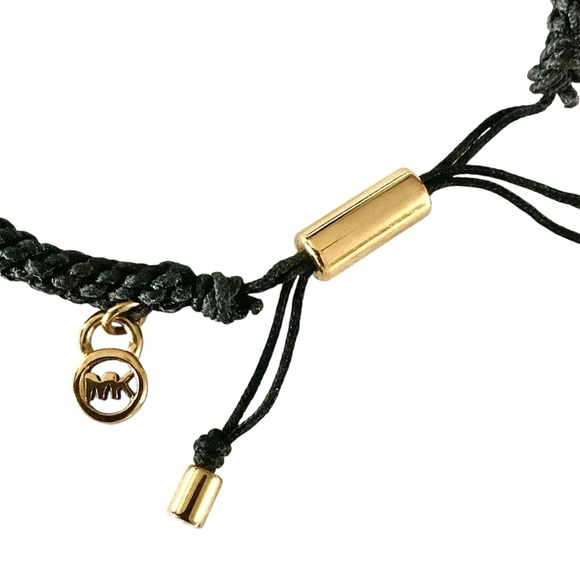 Michael Kors Braided Friendship Bracelets Gold Hardware Rhinestone Details Pair - Picture 8 of 16